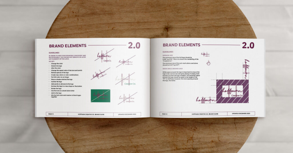 Design Standards Guidelines on how to place a business logo